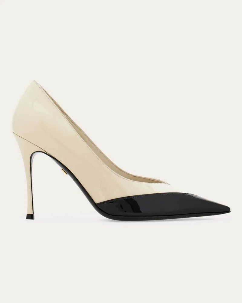 Ferragamo Damen Zweifarbige Pumps Weiß Größe Weiß