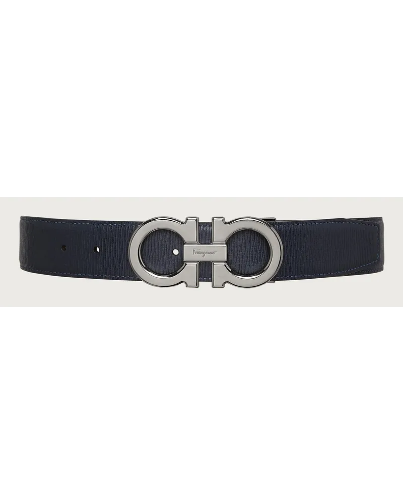 Ferragamo Herren Verstellbarer Gancini Wendegürtel Blau Blau