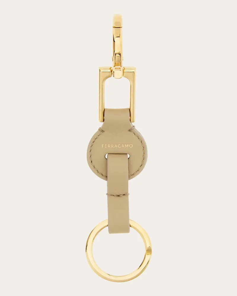 Ferragamo Damen Gancini Schlüsselanhänger Beige Braun