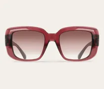 Damen Quadratische Sonnenbrillen Rot