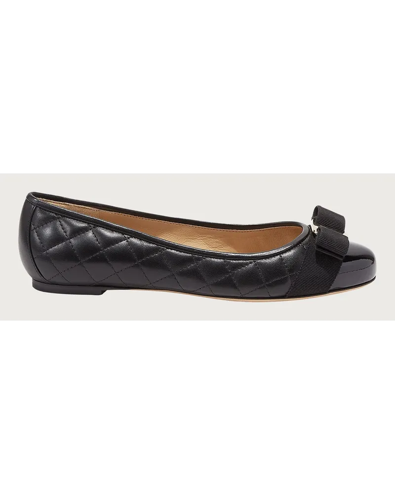 Ferragamo Damen Varina Ballerinas Schwarz Größe 5 Schwarz