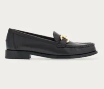 Damen Loafer mit Gancini-Ornament Schwarz Größe 5
