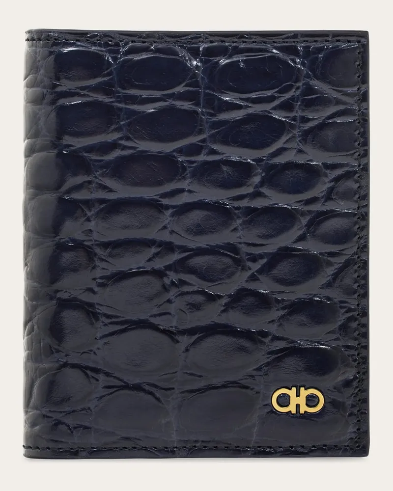 Ferragamo Herren Gancini Kreditkartenetui Blau Blau