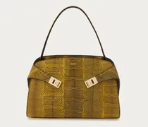 Damen Zweifarbige Schultertasche Hug Soft (M) Gelb