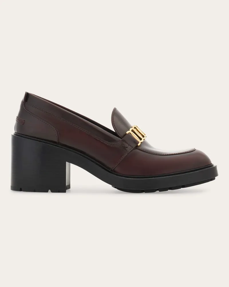Ferragamo Damen Vara Chain Loafer Rot Größe 5 Rot