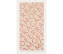 Damen Schal aus Doppelgewebe mit Lettering Rosa