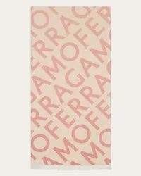 Ferragamo Schal aus Doppelgewebe mit Lettering Rosa