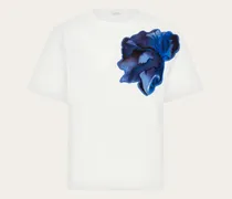 Damen T-Shirt mit Nelke-Print Weiß