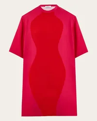 Ferragamo Tshirt Kleid mit Hourglass Print Rosa