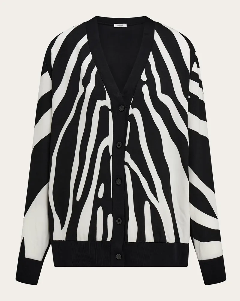 Ferragamo Damen Strickjacke mit Einsatz Weiß Weiß