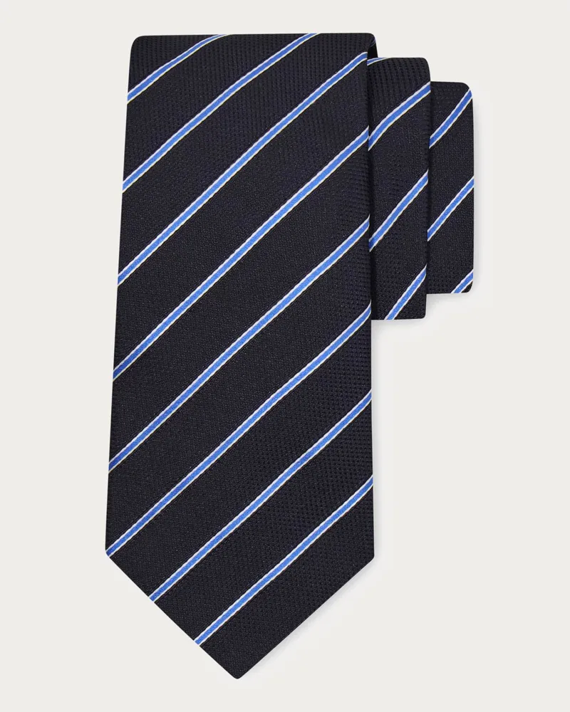 Ferragamo Herren Jacquard-Krawatte mit Regimentstreifen Blau Blau