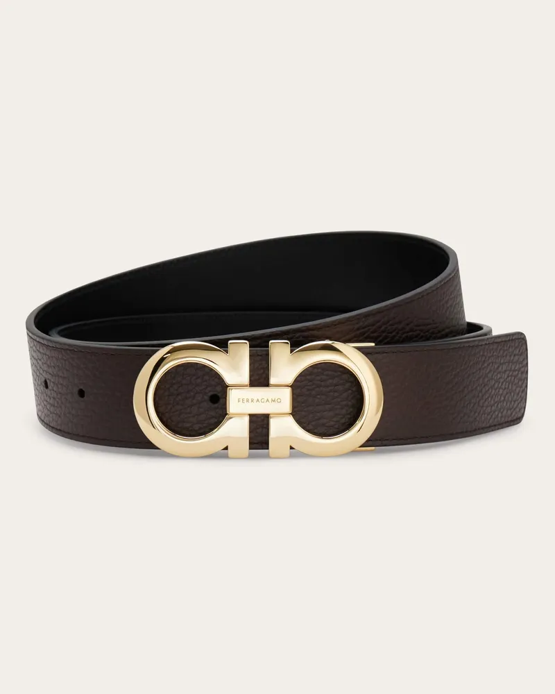 Ferragamo Damen Verstellbarer Gancini Wendegürtel Braun Braun