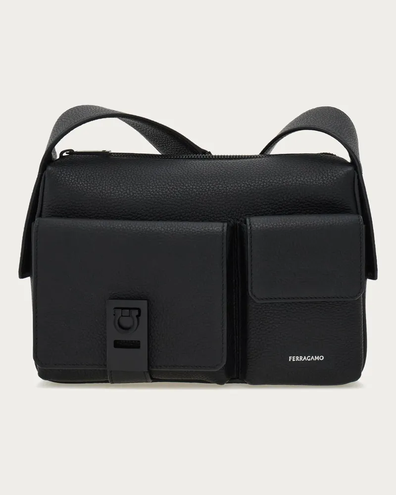 Ferragamo Herren Multipocket Umhängetasche Schwarz Schwarz