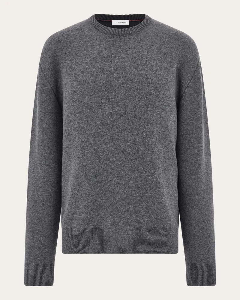 Ferragamo Herren Pullover aus Kaschmir-Mischgewebe Grau Grau