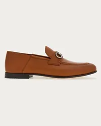 Ferragamo Loafer in Mokassin Machart mit Gancini Ornament Braun