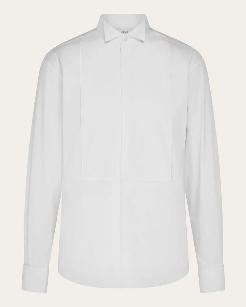 Ferragamo Herren Smokinghemd Weiß Weiß