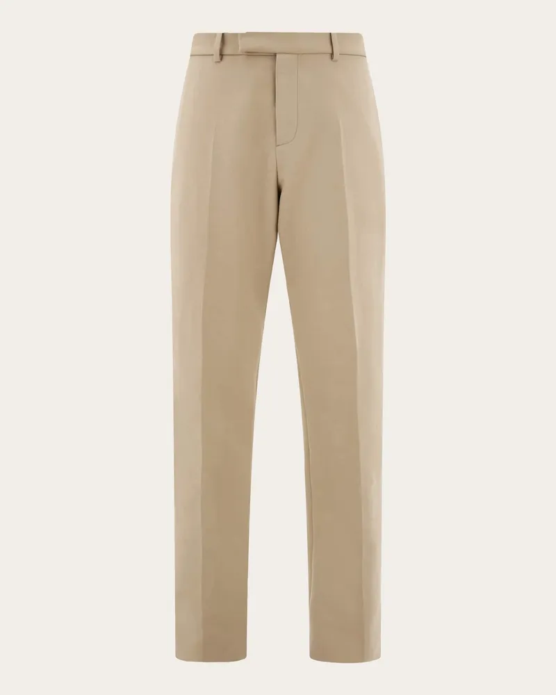 Ferragamo Herren Chinohose aus Baumwolle und Kaschmir Beige Beige