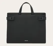 Herren Aktentasche mit Hug-Schnallen (S) Schwarz