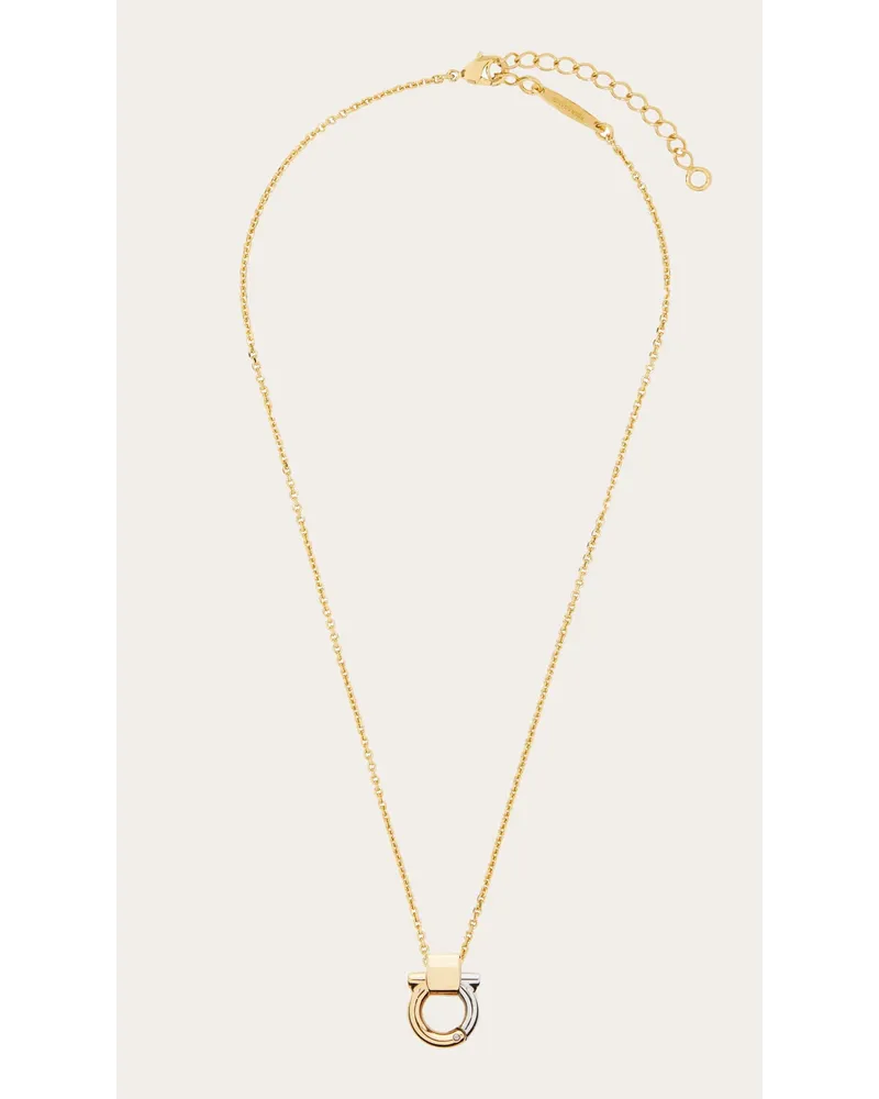 Ferragamo Damen Halskette mit Gancini-Anhänger Gold Gold