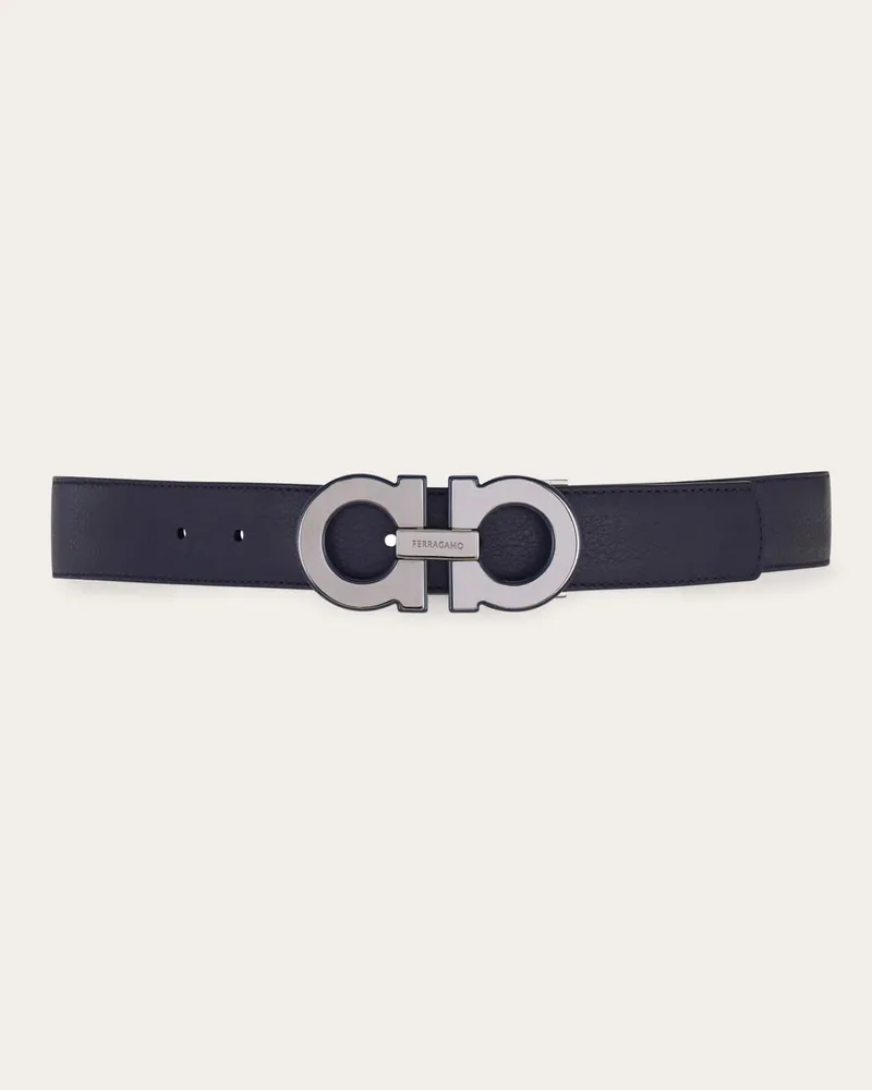 Ferragamo Herren Verstellbarer Gancini Wendegürtel Blau Blau