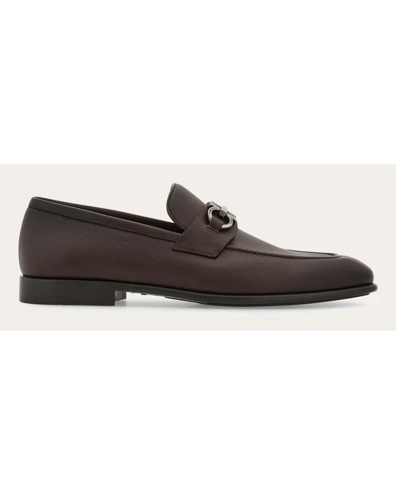 Ferragamo Herren Loafer in Mokassin-Machart mit Gancini-Ornament Braun Größe Braun