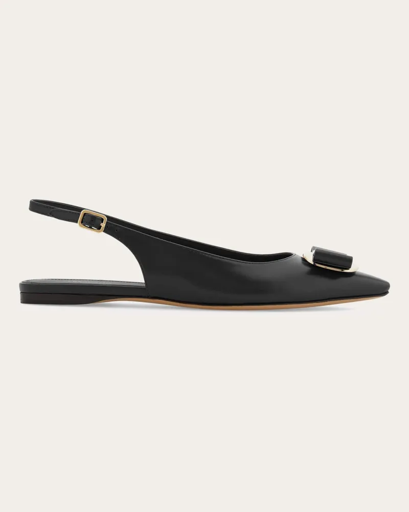 Ferragamo Damen Slingback mit Vara-Plakette Schwarz Größe Schwarz