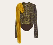 Damen Body mit Blume Braun