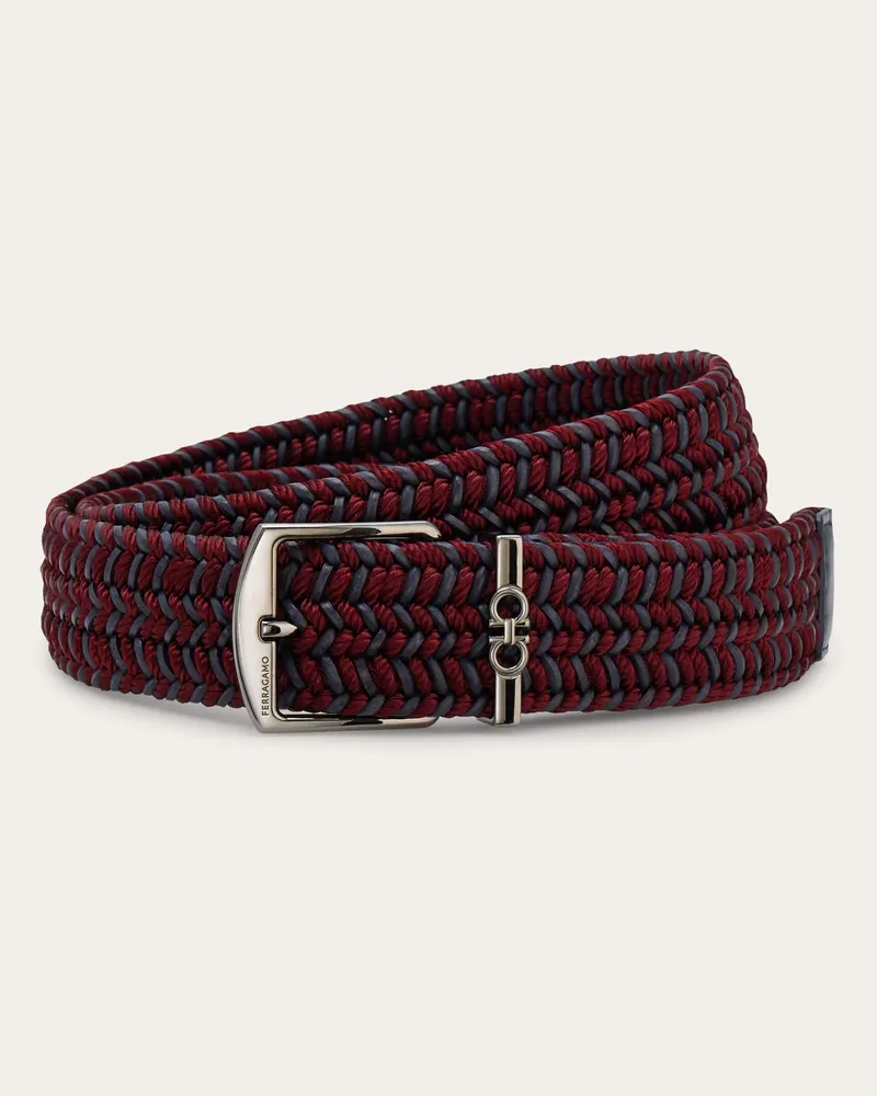 Ferragamo Herren Flechtgürtel Blau Blau