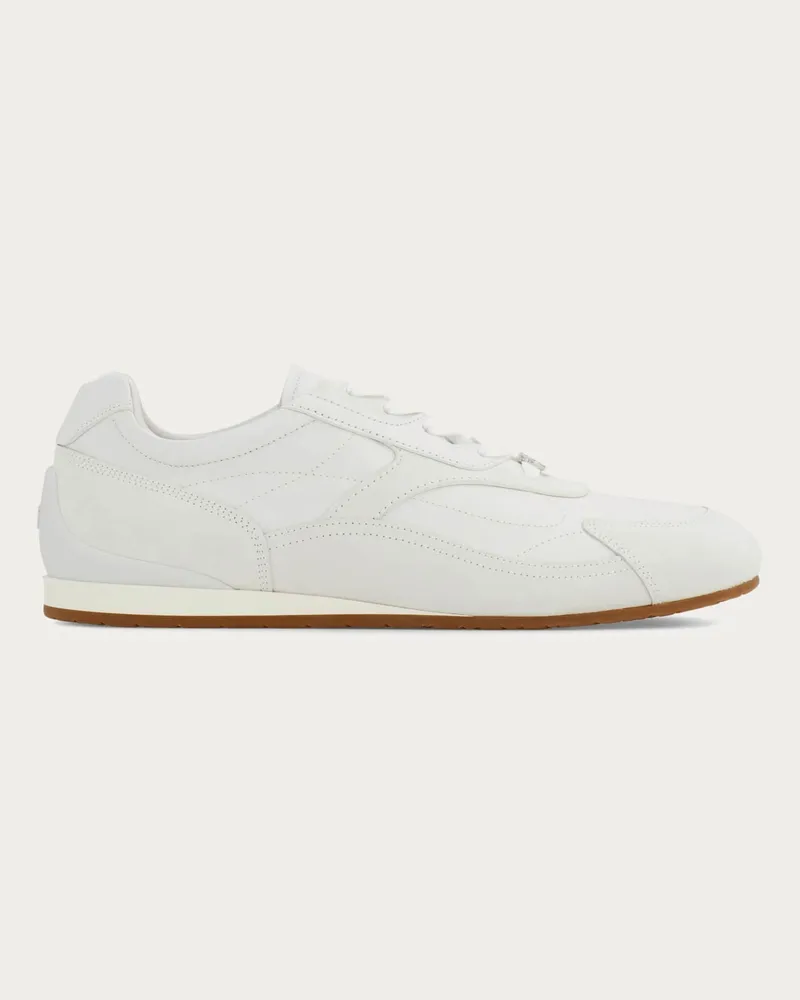 Ferragamo Herren Sneaker aus Veloursleder Weiß Größe Weiß