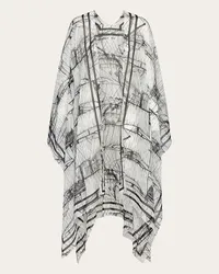 Ferragamo Sailing print georgette poncho Schwarz