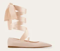 Damen Ballerina mit Band Rosa Größe 5