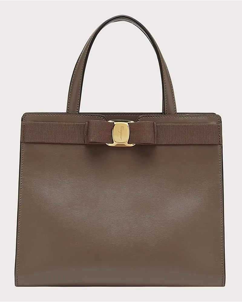 Ferragamo Damen Handtasche mit Vara-Schleife Braun Braun