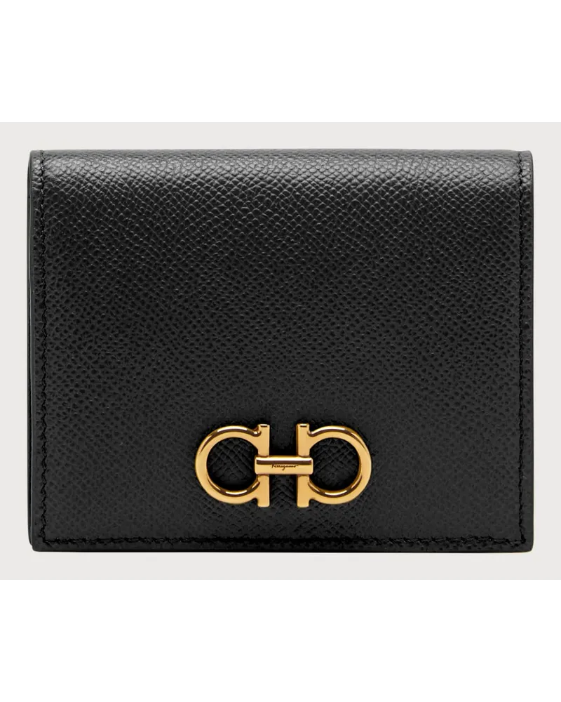 Ferragamo Damen Gancini-Portemonnaie Schwarz Schwarz