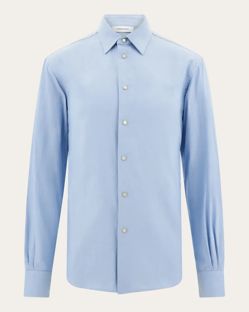 Ferragamo Herren Oxford-Hemd Blau Blau