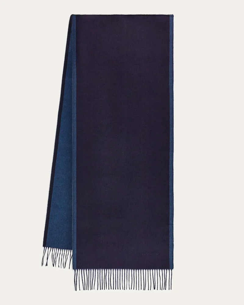 Ferragamo Herren Fransenschal Blau Blau