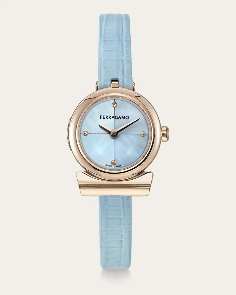 Ferragamo Damen Gancino Uhr Blau Blau