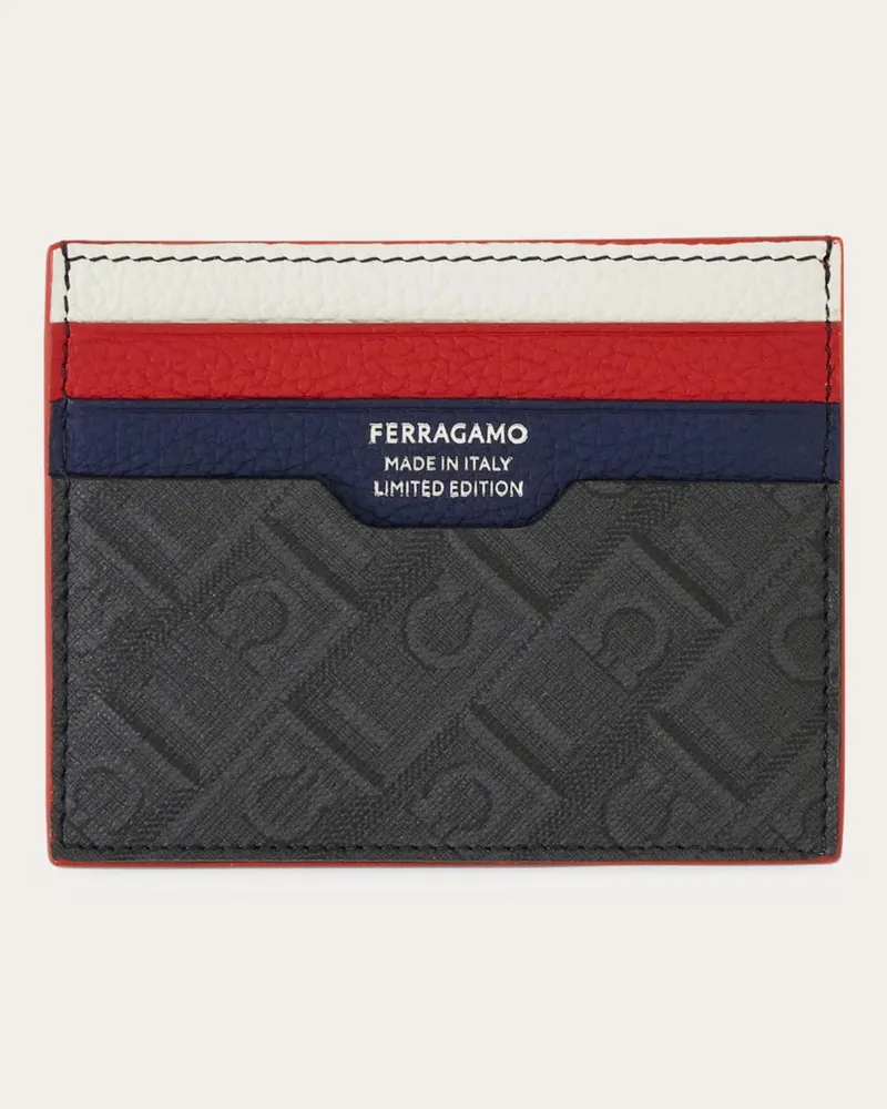 Ferragamo Herren Kreditkartenetui Ferragamo Monogram - Citymatch Capsule Blau Blau