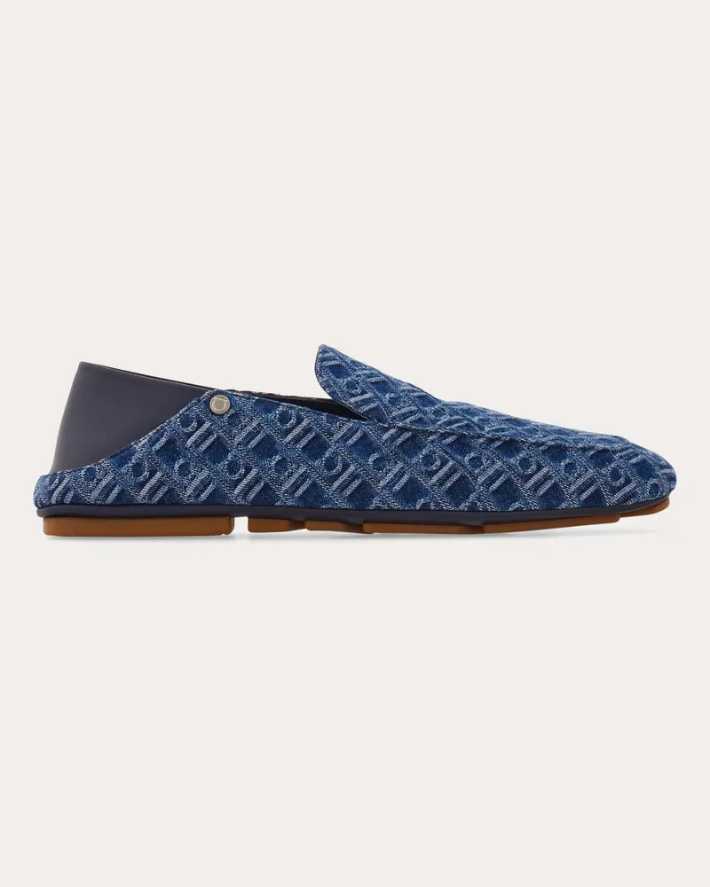 Ferragamo Herren Driver-Mokassin Blau Größe 5 Blau