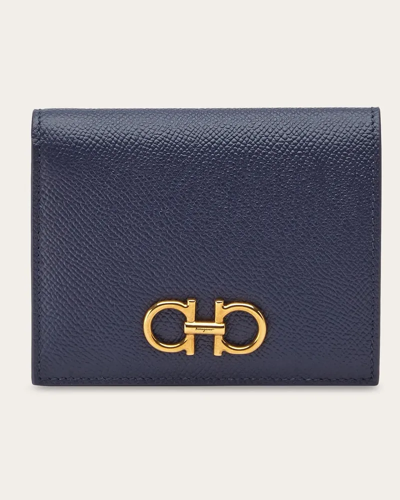 Ferragamo Damen Gancini Portemonnaie Blau Blau