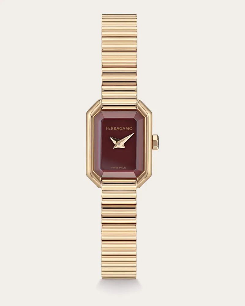Ferragamo Damen Ferragamo Crystal Petite Uhr Burgund Burgund