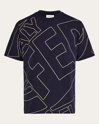 Ferragamo Tshirt mit Grafik Print Blau