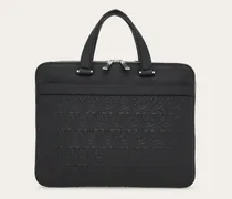 Herren Aktentasche mit Gancini-Prägung (S) Schwarz