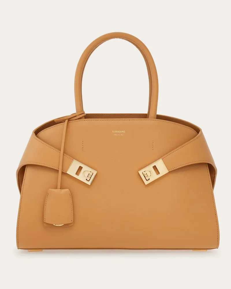 Ferragamo Damen Hug Handtasche (M) Beige Beige
