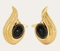 Damen Ohrringe mit Edelstein Schwarz