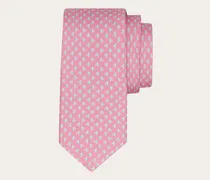 Herren Seidenkrawatte mit Fischchen-Print Rosa