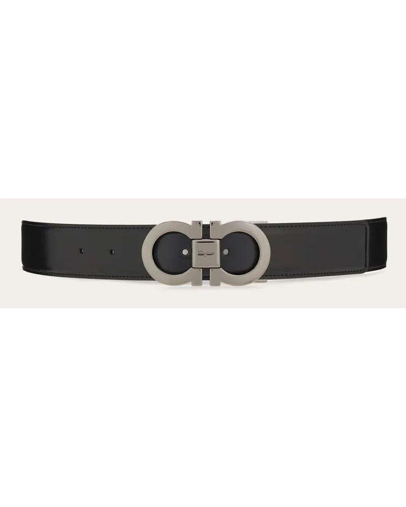 Ferragamo Herren Verstellbarer Gancini Wendegürtel Schwarz Schwarz