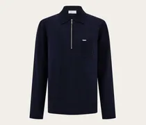 Herren Langärmliges Polohemd Blau