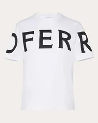 Ferragamo Tshirt mit grafischem Logo Weiß