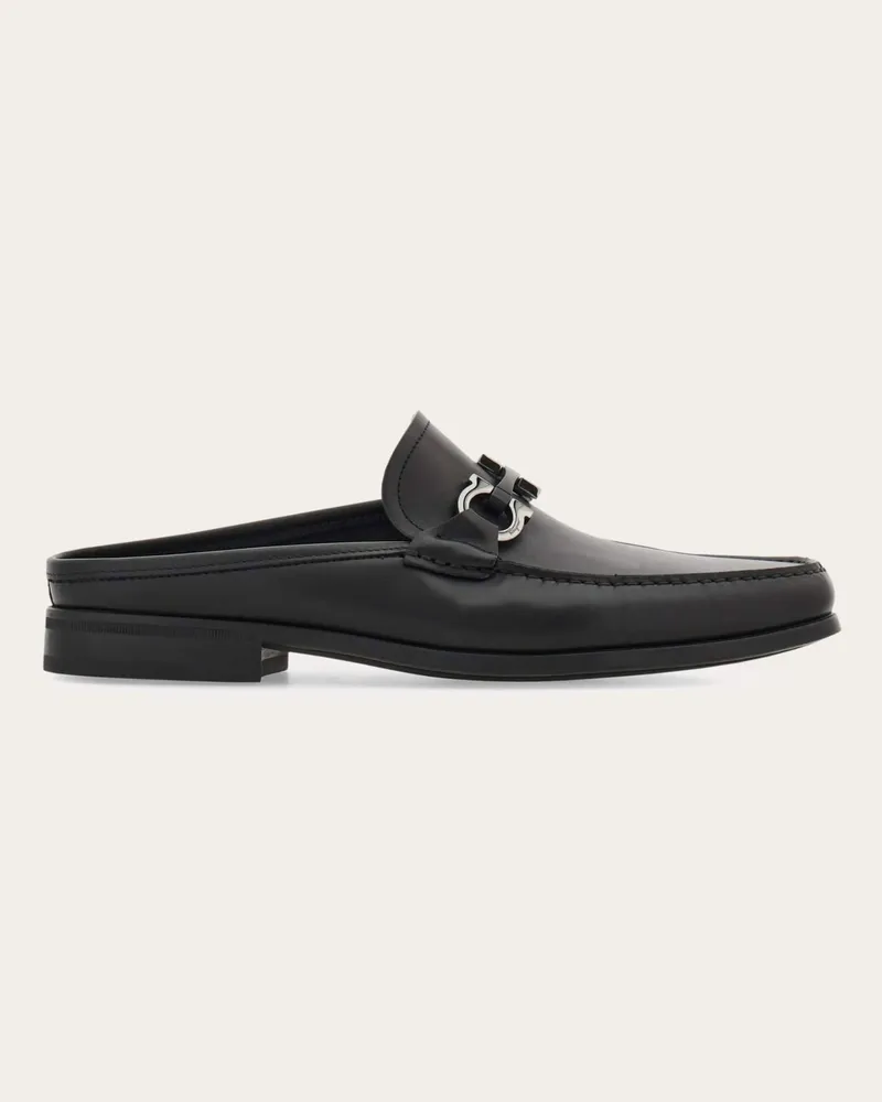 Ferragamo Herren Pantolette mit Gancini-Ornament Schwarz Größe Schwarz