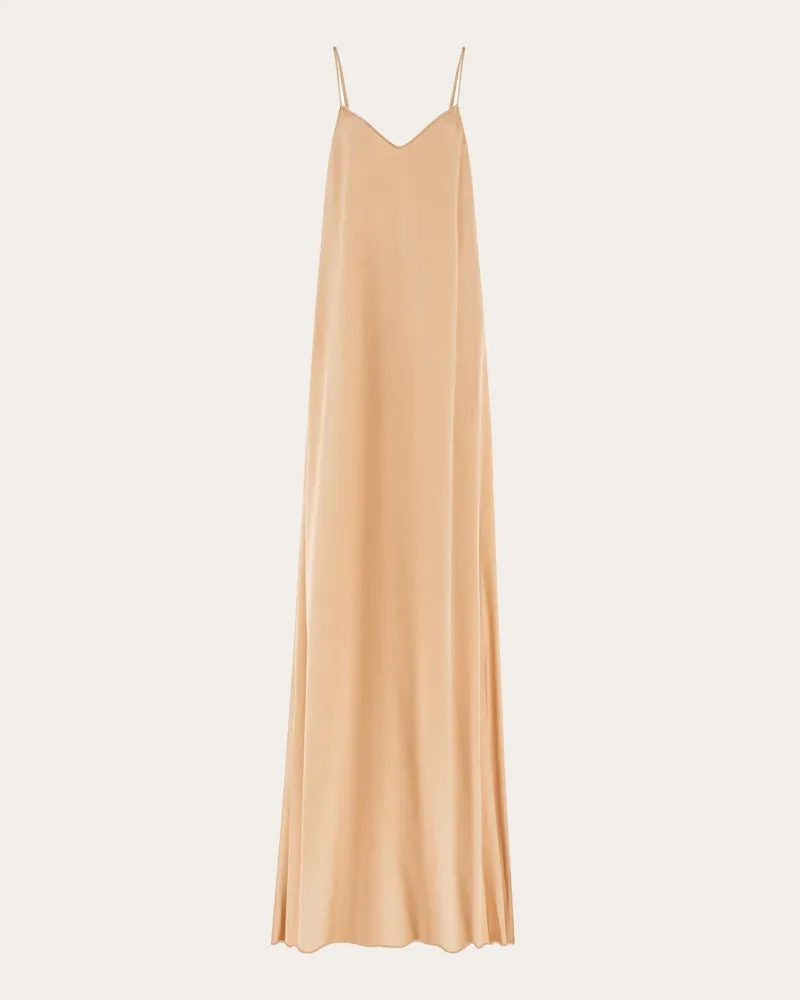 Ferragamo Damen Slip Dress aus Satin Beige Braun